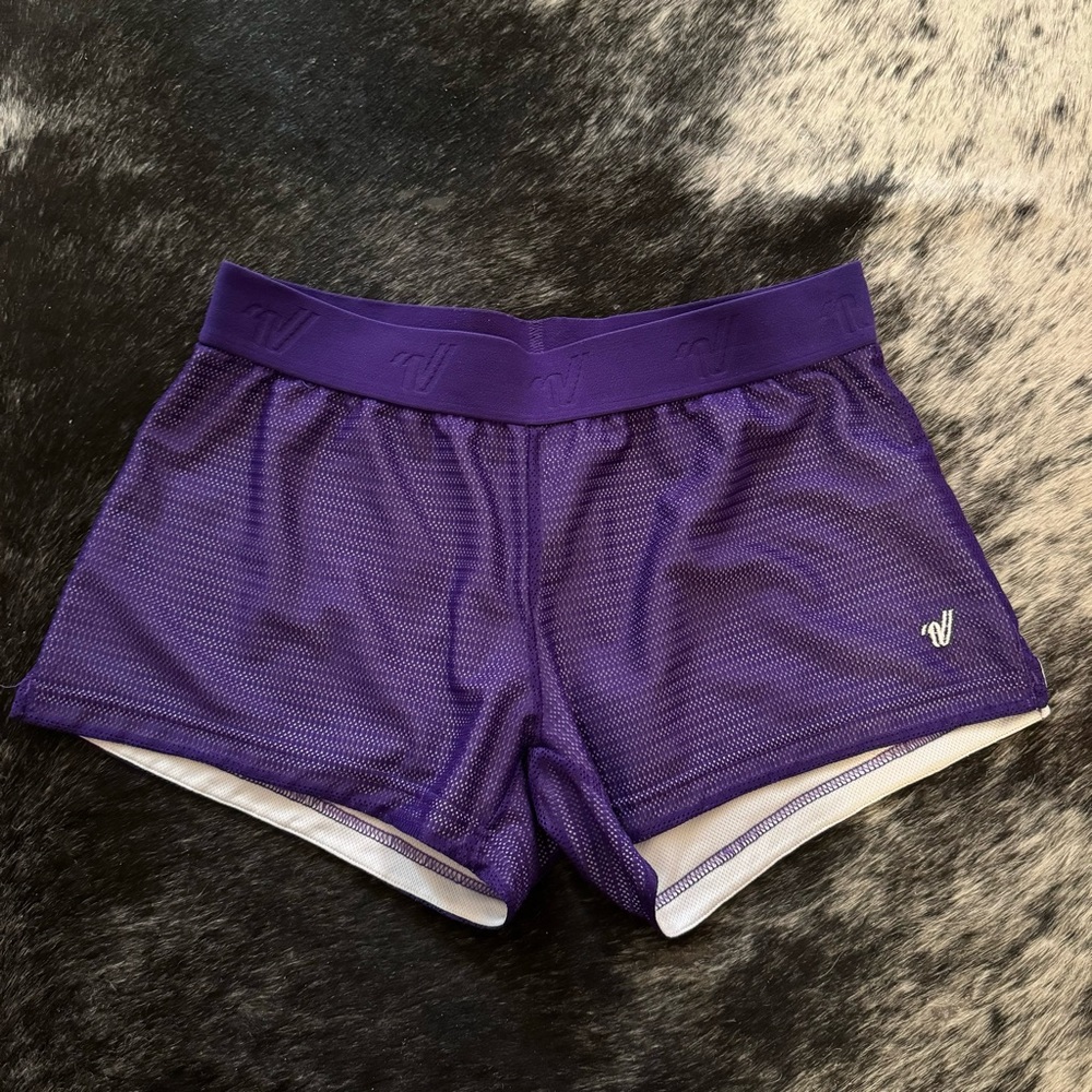 Purple Mesh Varsity Shorts